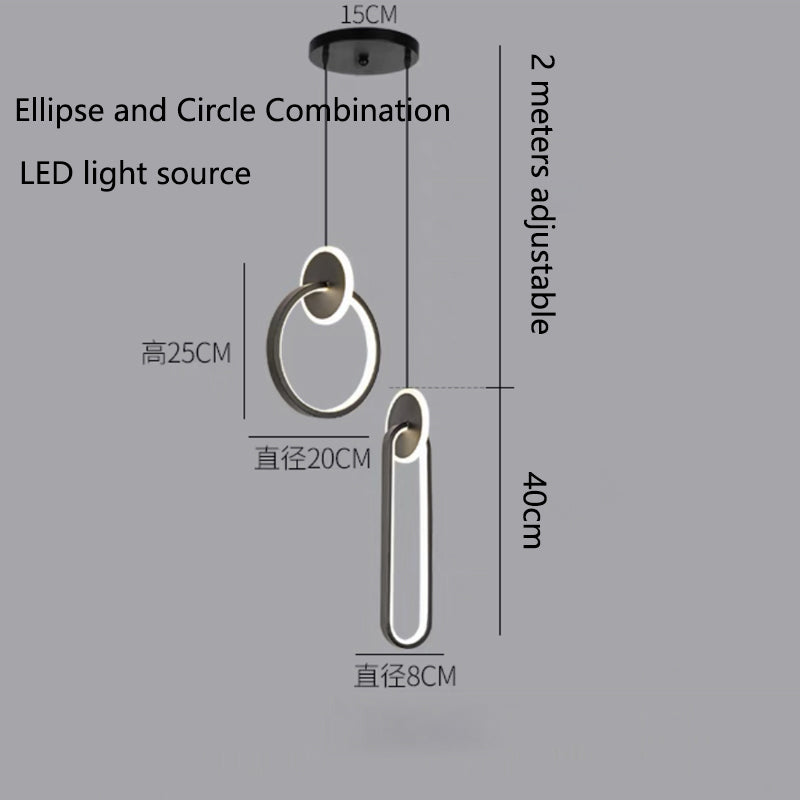 Modern Creative LED Pendant Lamps Wall Hanging Chandelier Bedroom Bedside Lamp Dining Room Decor