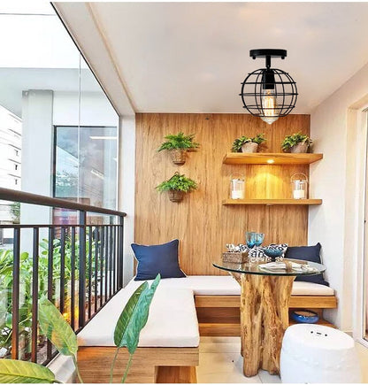 Modern Led Ceiling Lights Adjustable Angle Iron Cage Loft Bulb Ceiling Lamps E27 Industrial Indoor Lighting ZXD0004