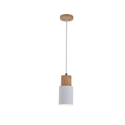 Nordic Simple Wood Pendant Lights LED Hanging Colorful Aluminum Lighting