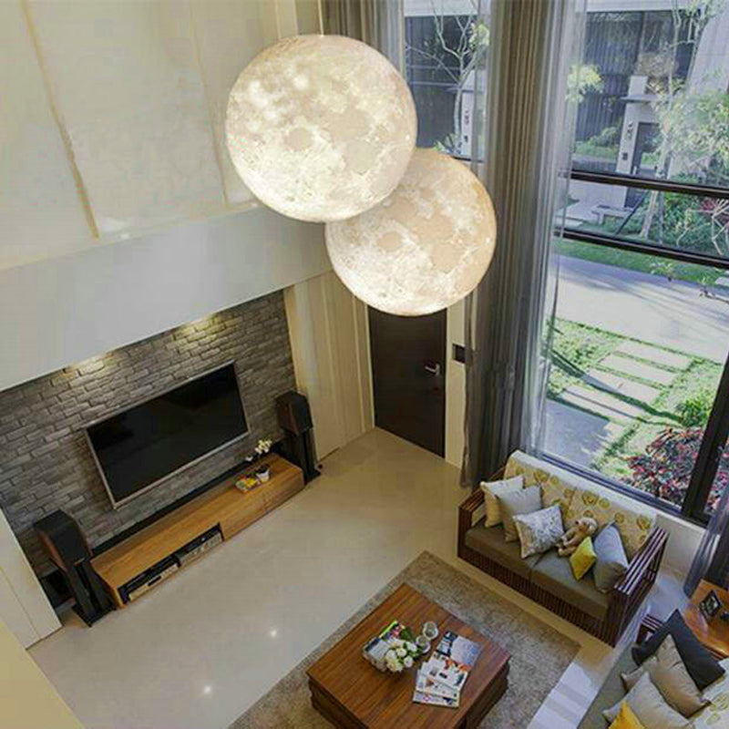 Bedroom Decoration Hanging Lamp Restaurant Lighting Luminaire Baby Pendant Light LED 3D Print Moon Pendant Lamp Living Room