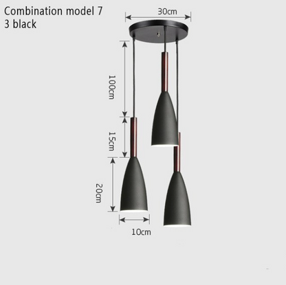 Nordic Minimalism Droplight E27 Aluminum Wood Pendant Lights, Home Restaurant Decor Lighting Lamp And Bar Showcase Spot Light