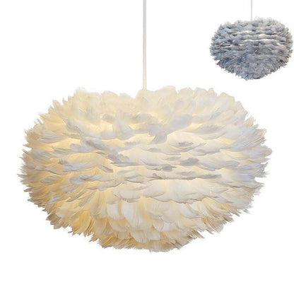 Pendant Lights E27 Feather Romantic Pendant Lamp For Bedroom Living Room Lighting HangLamp Goose Feather Suspension Luminaire
