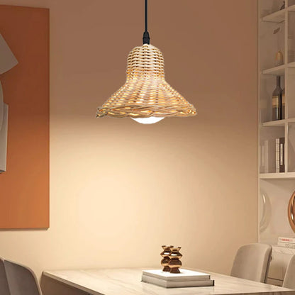 Rattan Replacement Lamp Shade Retro Handmade Living Room Daily Party Table Standing Floor Light Decorating Cover