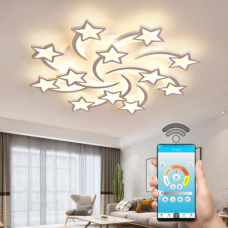 LEDs Chandelier Modern stars For Living Room Bedroom remote/APP support Home design chandelier  model   ICFW1913