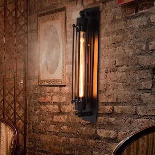 Antique Grow Flute Wall Lamp Wrought Iron American Industrial Style Retro Restaurant Corridor Aisle Lighting Wall Lamp