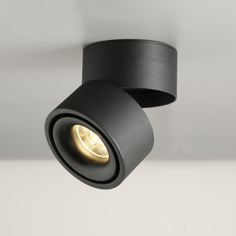 Dimmable COB LED Downlights Surface Mounted LED Ceiling Lamps 7W/9W/12W Foldable And 360° Rotatable Background Track Spot lights