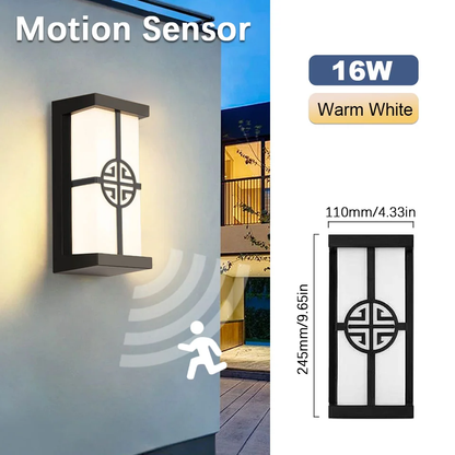 Motion Sensor LED Wall Light 16W Indoor&Outdoor Waterproof IP66 Porch Wall Lamp Sconce Decoration Lighting