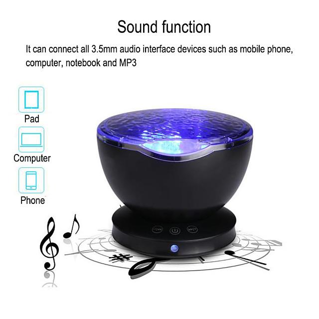 Hanging Night Light Projector Ocean Blue Sea Waves Projection Lamp With Mini Speaker Ocean Waves Night Light