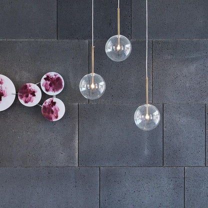 Clear Glass Ball Kitchen Modern Pendant Light Chandeliers Loft Bedside Dining Room Modern Hanging Ceiling Lamp LED Lustre