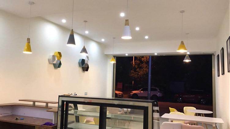 Nordic Combined Bar Real Wood Pendant Lights Multicolor Aluminum Lamp Shade Pendant Lamps for Dining Room Home Lighting Fixture