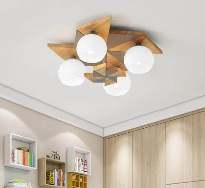 Nordic Log Gale Children's Bedroom Ceiling Lamp