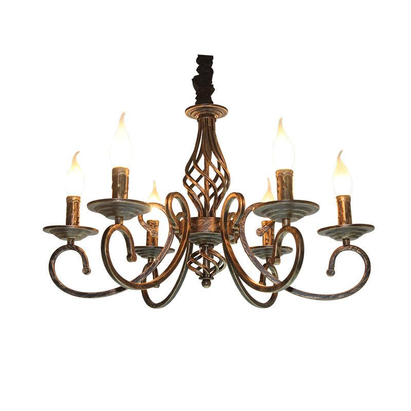 Retro Chandelier American Country Creative Wrought Iron Personality