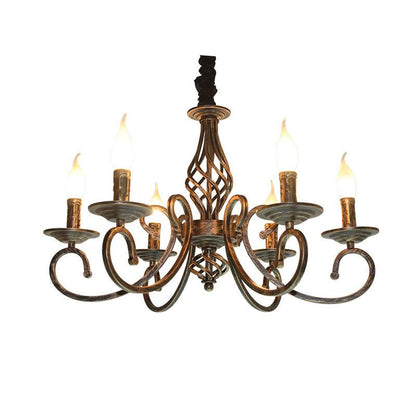 Retro Chandelier American Country Creative Wrought Iron Personality