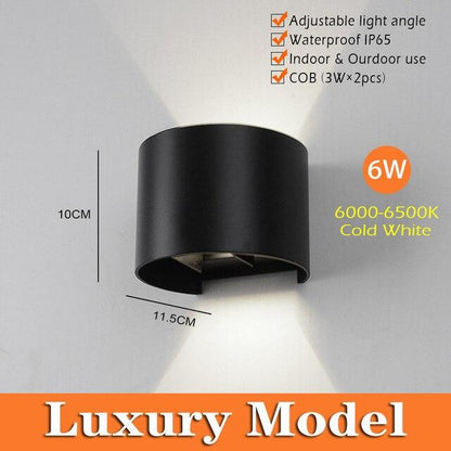 6W LED Wall Lamp IP65 Waterproof Indoor & Outdoor Aluminum Wall Light Surface Mounted Cube LED Garden Porch Light