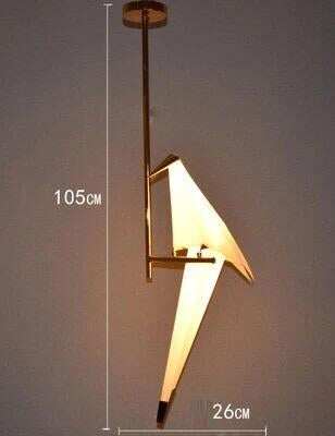Nordic Bird Iron Pendant Light Paper Crane LED Lamp   Suspension Luminaire Loft Living Room Restaurant Pendant Lamp