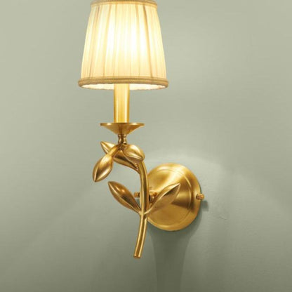 Simple European Style Flower Copper Wall Lamp