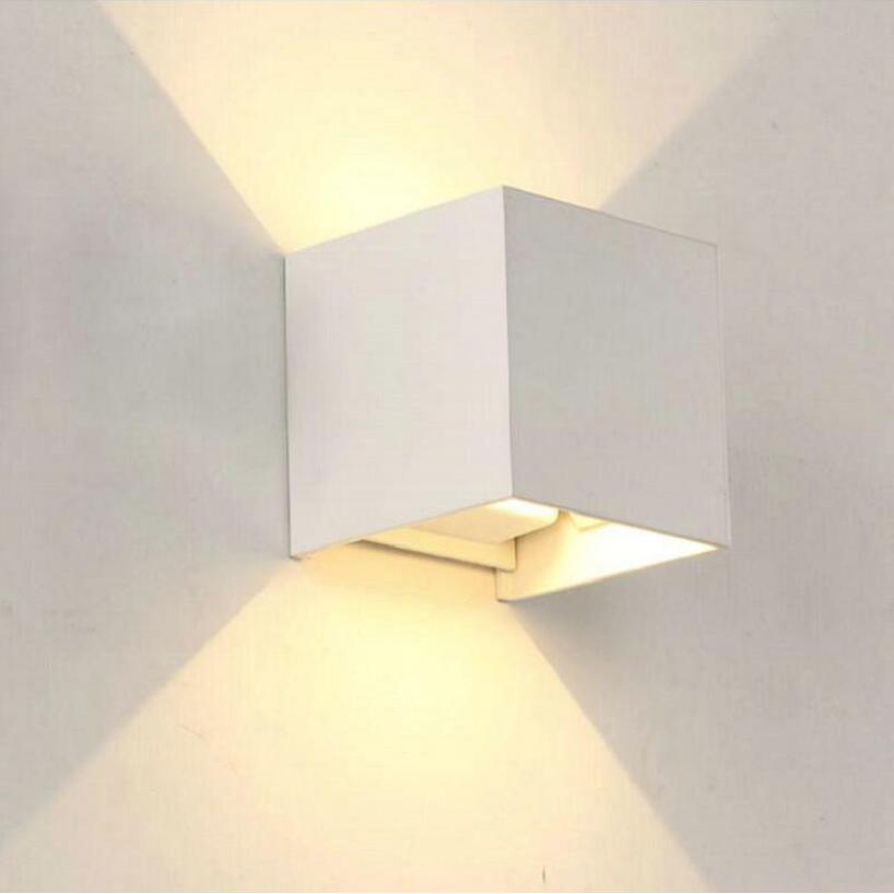 12W Dimmable COB Modern Brief Cube Adjustable Surface Mounted LED Wall Lamp Outdoor Waterproof Wall Light Garden Light Sconce