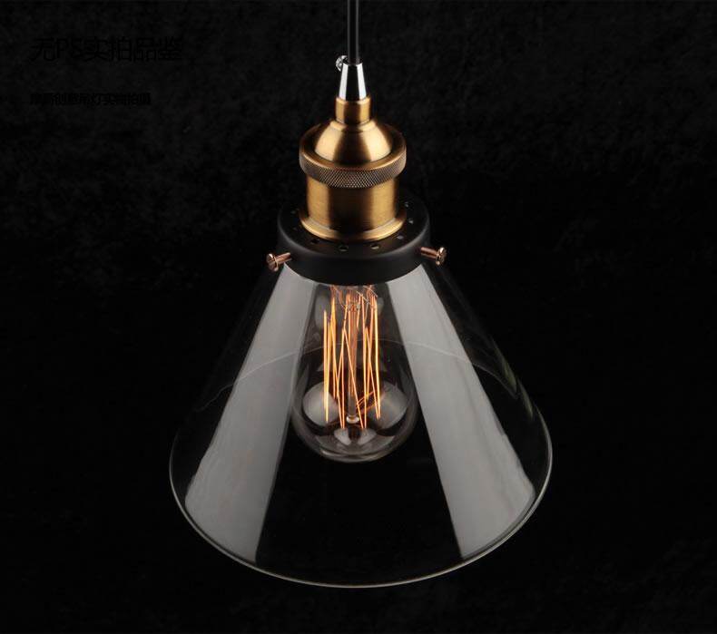 Vintage Glass Pendant Lights Loft Hang Lamp Smoky Grey Hanging Light