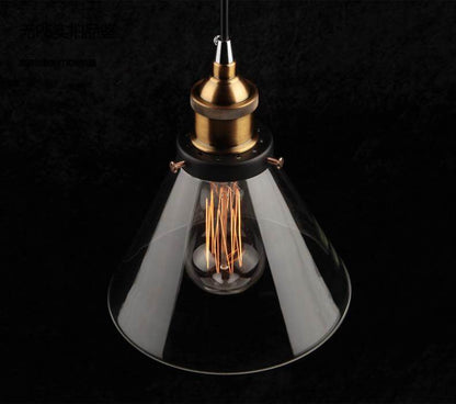 Vintage Glass Pendant Lights Loft Hang Lamp Smoky Grey Hanging Light