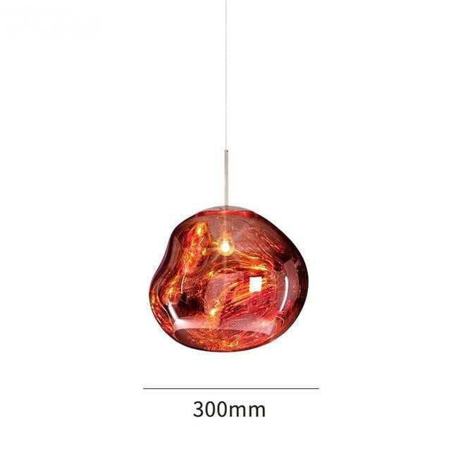 Modern 30/40cm Red Silver Gold Melt Glass Pendant Lamp Lava Irregular Creative Designer Hang Lamp For Living Room Bedroom