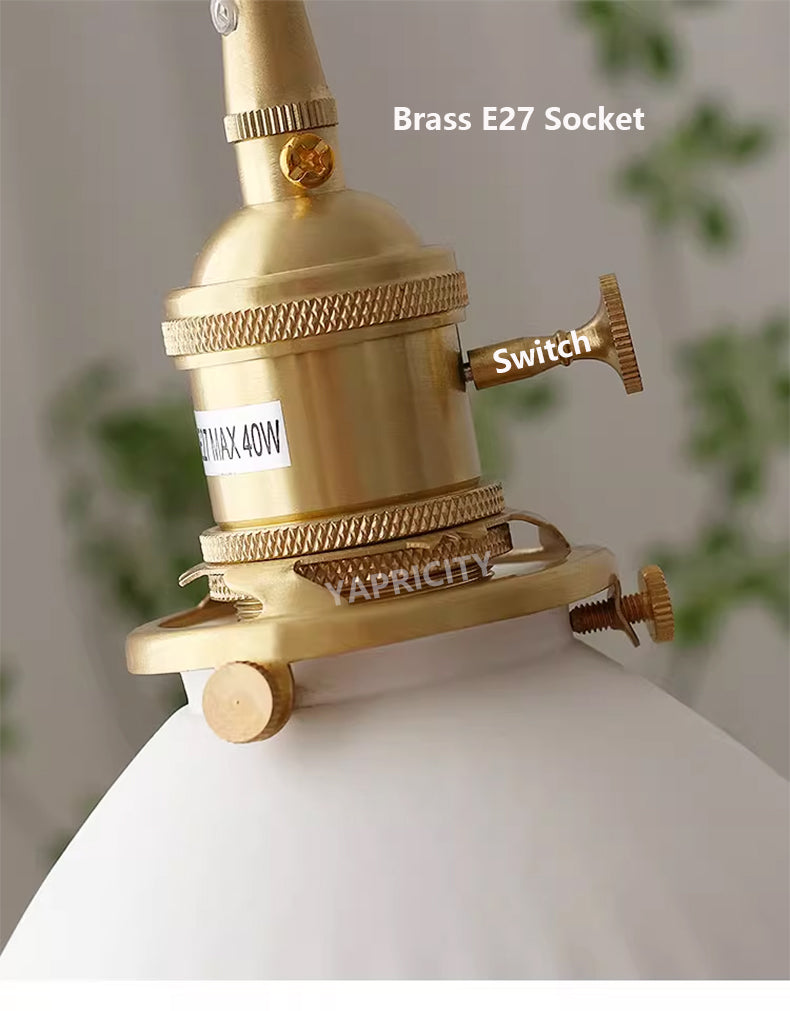 Scandinavian Ceramic Hanging Lamp with Switch E27 Socket North Minimalist Brass Led Pendant Lights