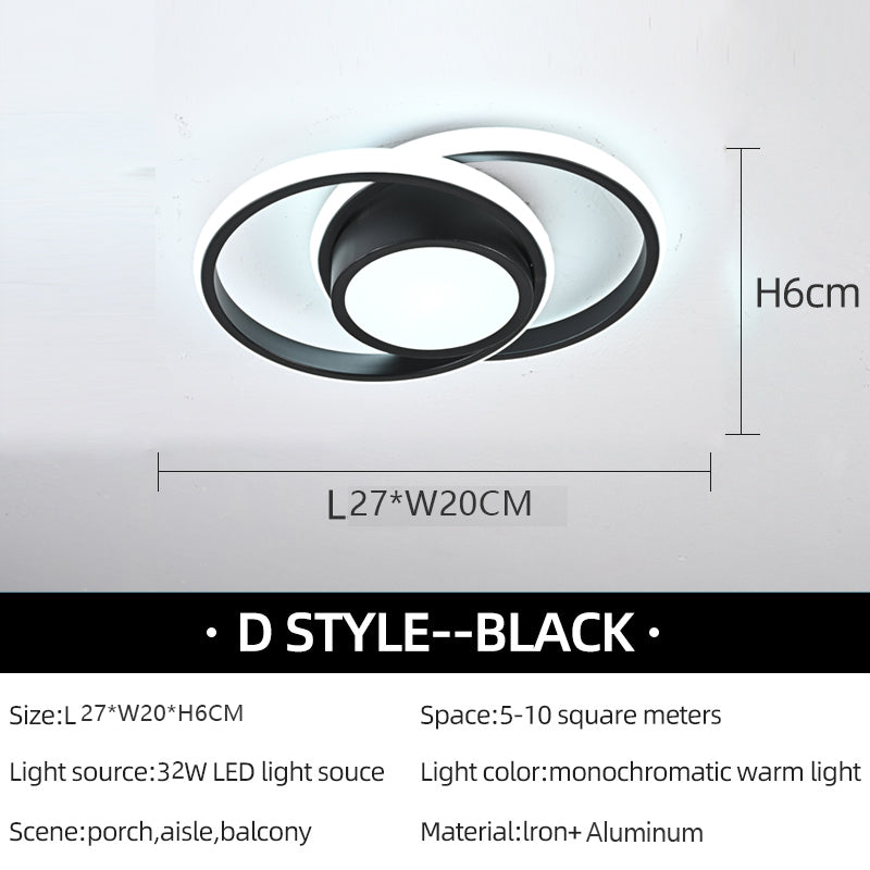 Modern LED Aisle Ceiling Light Minimalist ceiling Lamp Black White Lamp For Entryway Closet Cloakroom Led Ceiling Fixture Luster
