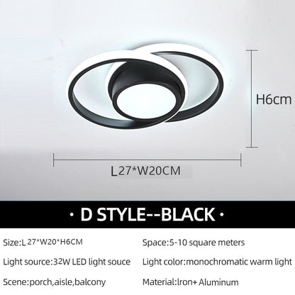 Modern LED Aisle Ceiling Light Minimalist ceiling Lamp Black White Lamp For Entryway Closet Cloakroom Led Ceiling Fixture Luster