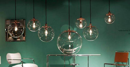 Nordic Modern Minimalist Glass Ball Pendant Lamp Single-head Restaurant Bar Pendant Light E27