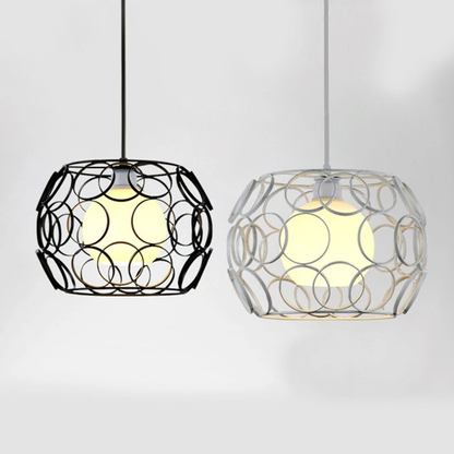 Modern Iron Painted Minimalist Corrugated Lampshade Pendant Lamp E27 LED Pendant Light For Living Room Bedroom Hallway Cafe