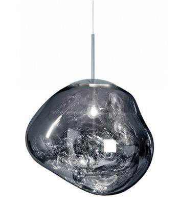 Modern 30/40cm Red Silver Gold Melt Glass Pendant Lamp Lava Irregular Creative Designer Hang Lamp For Living Room Bedroom