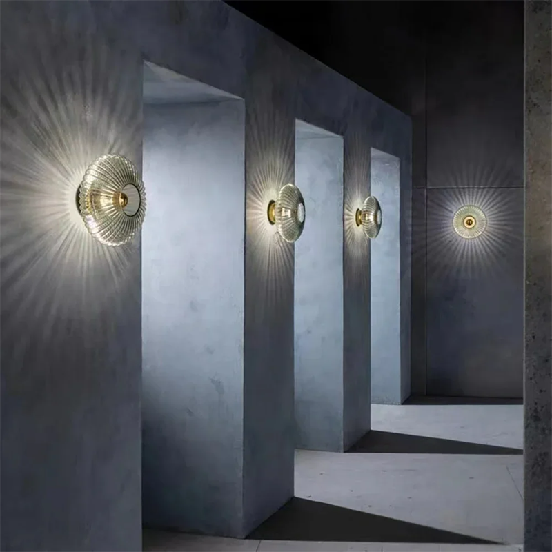 Glass Wall Lamp glass wall Sconce For Corridor Background Bedroom Living Room Bedside Ambiance Wall Light Indoor Home Decor