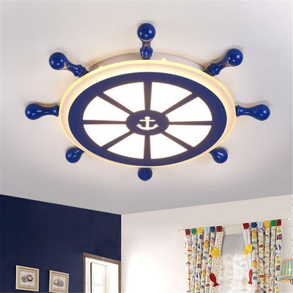 Novelty Kids Room The Rudder LED Lamp Europe Ceiling Light Modern Cartoon Light Boy Bedroom Shop Lighting Fixture