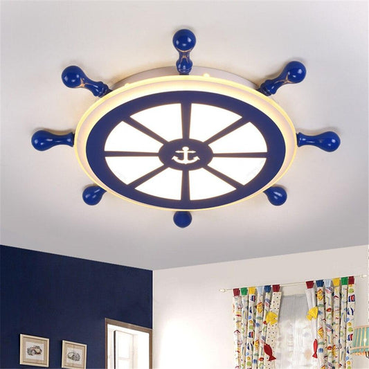 Novelty Kids Room The Rudder LED Lamp Europe Ceiling Light Modern Cartoon Light Boy Bedroom Shop Lighting Fixture