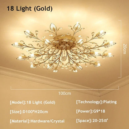 Modern Ceiling Light For Living Room Led Crystal Ceiling Lamp Bedroom Crystal Lamps Dining Gold Loft Lighting Crystal Fixtures