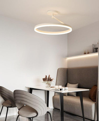 Black and White LED Ceiling Lamp Bedroom Lamp Modern Simple Living Room Net Red Room Round