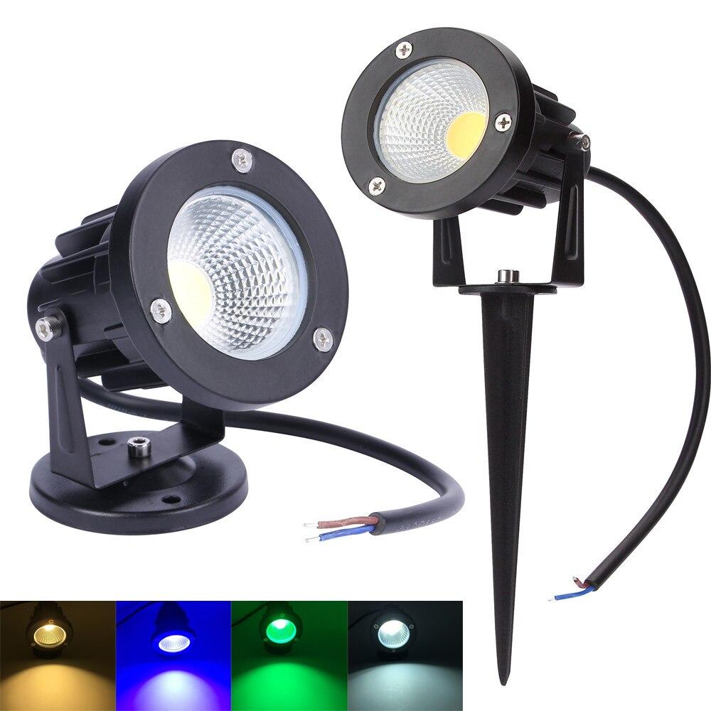 220V 110V Outdoor Lighting LED Lawn Lamp Landscape Lights Waterproof 3W 5W 7W 9W IP65 Spike COB Light For Garden Spot Bulbs