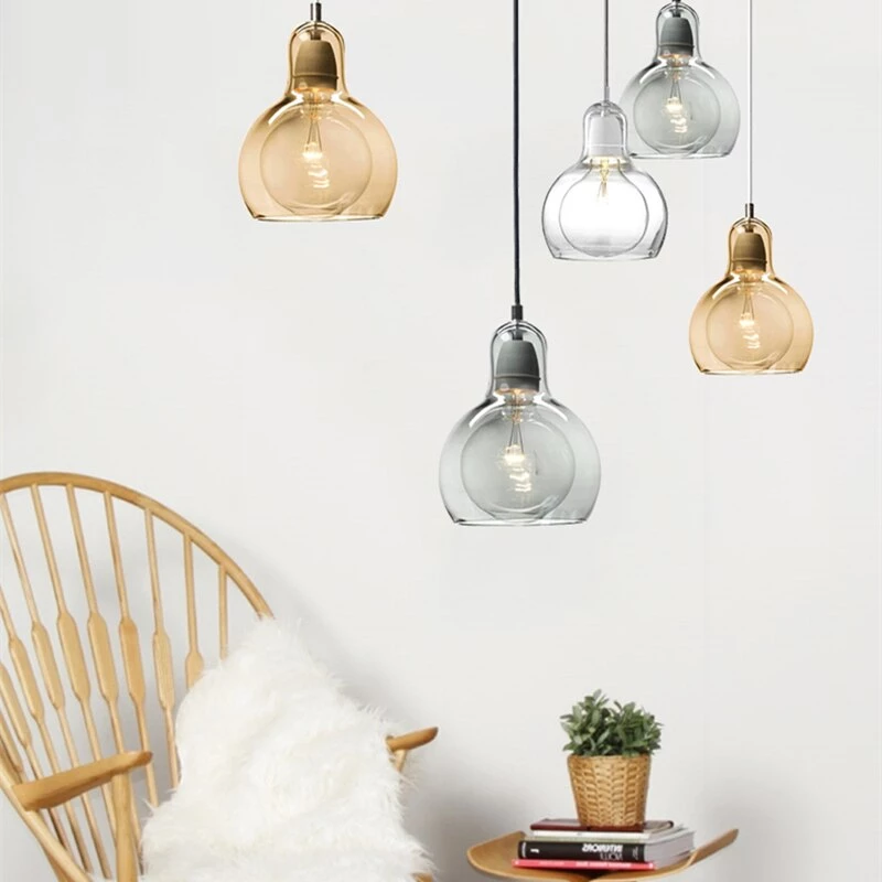 Modern Loft Cord Pendant Lights Clear Glass Lampshade Celling Lights With E27 Retro Edison Bulb Indoor Lighting Home Decor
