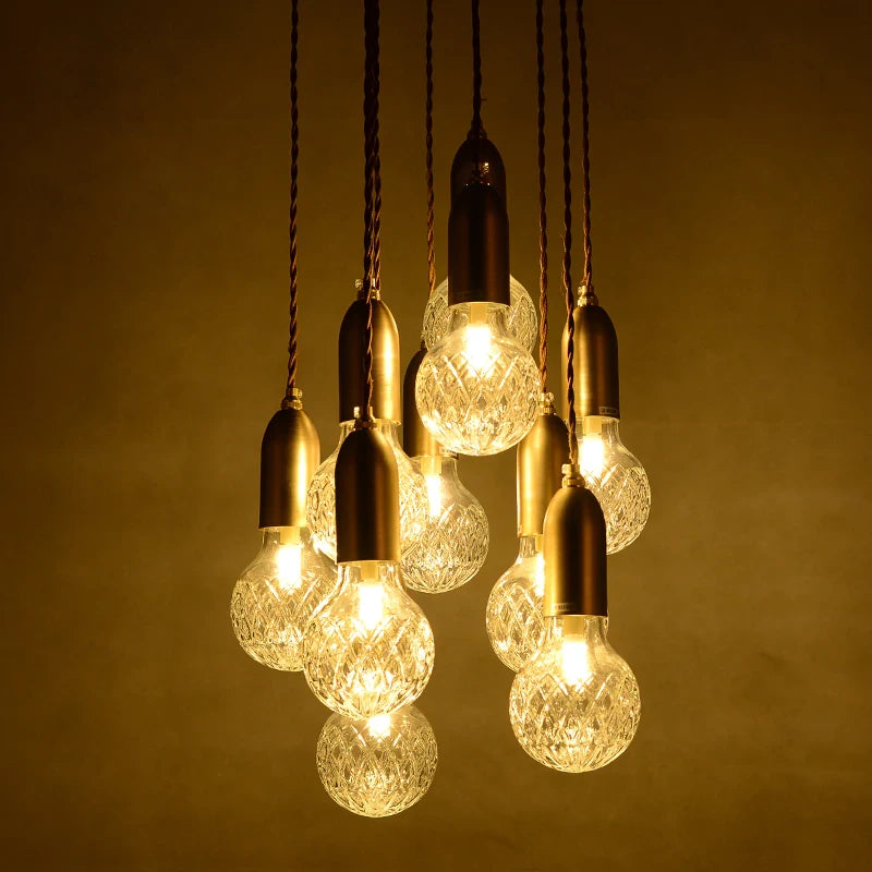 Modern Crystal Glass Ball LED G9 Pendant Lights Creative Decor Hall Ball Droplight