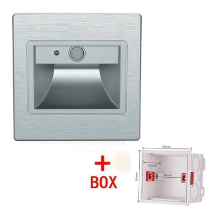 1.5W LED Embedded Wall Light,Intelligent lamp,PIR Sensor Stair Light, Kitchen Lamp Step Corridor Bathroom, Smart Indoor lighting