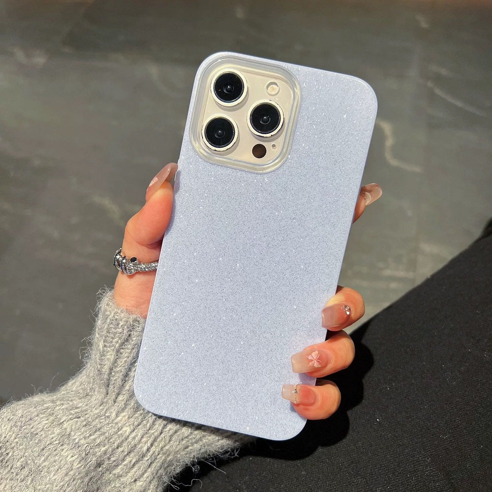 Solid Color Glitter Bling Phone Case For iPhone 17 16E 16 15 14 Plus 13 12 11 Pro Max XR XS MAX Shockproof Protection Back Cover