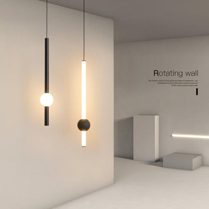 Nordic Bedside Chandelier Modern Simple Living Room Background Wall Bar Long Line Chandelier Bedroom Single Head Tooling Small Chandelier