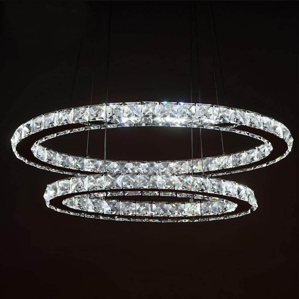 Crystal Modern led ceiling light warm white Bedroom living room lights Circle Rings Cristals avize Indoor Modern Ceiling Lamp