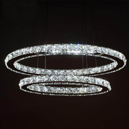 Crystal Modern led ceiling light warm white Bedroom living room lights Circle Rings Cristals avize Indoor Modern Ceiling Lamp