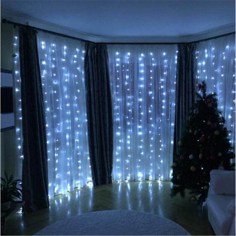 6M x 3M 600 LED Home Outdoor Holiday Christmas Decorative Wedding xmas String Fairy Curtain Garlands Strip Party Lights