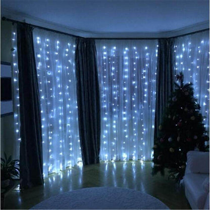 6M x 3M 600 LED Home Outdoor Holiday Christmas Decorative Wedding xmas String Fairy Curtain Garlands Strip Party Lights