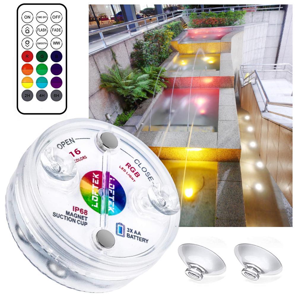 16 Color Underwater Light LED RGB Submersible Swimming Pool Lamp IP68 Waterproof With RF Remote for Fish Tanks Aquariums