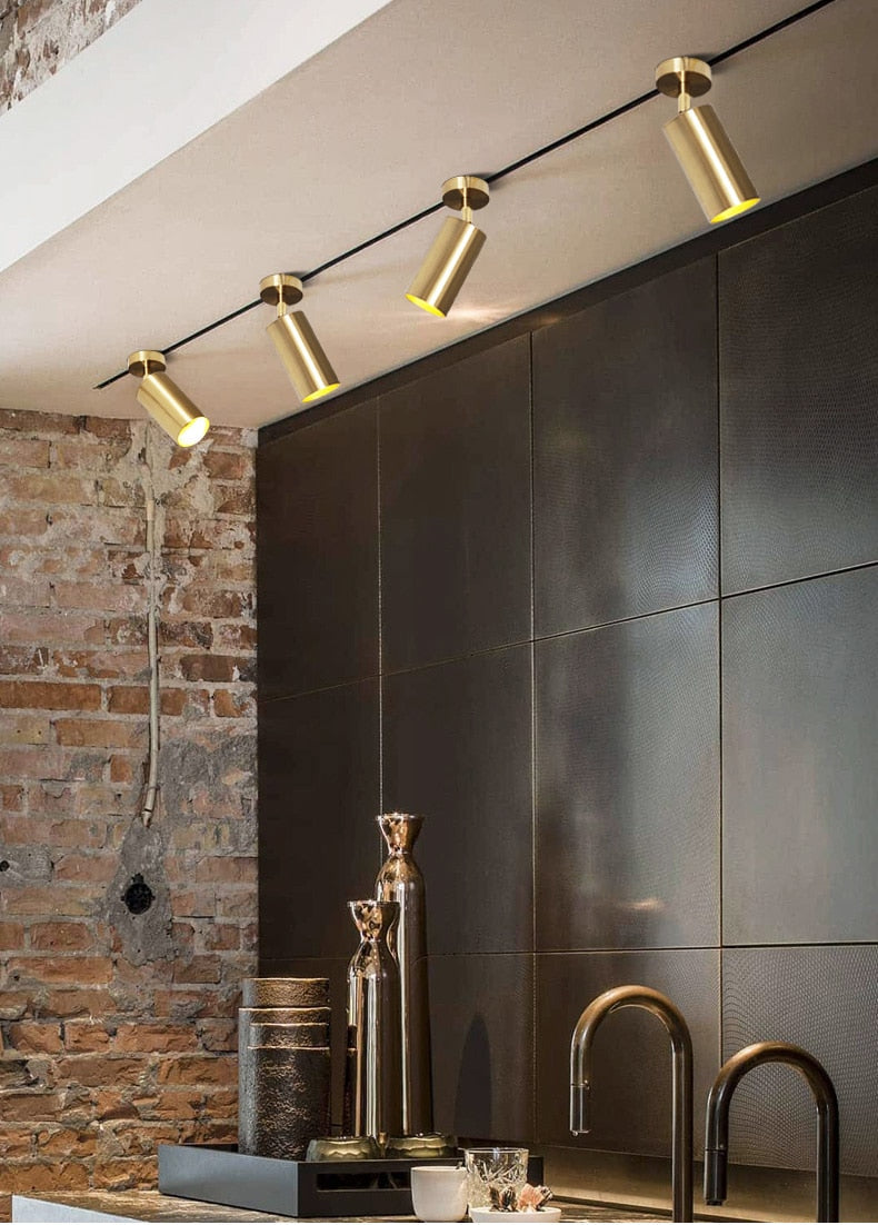 Golden Modern Ceiling Light Neutral White Lighting TV Backdrop Living Room Hotel Office Club Bar Cloth Store Ceiling Lamp