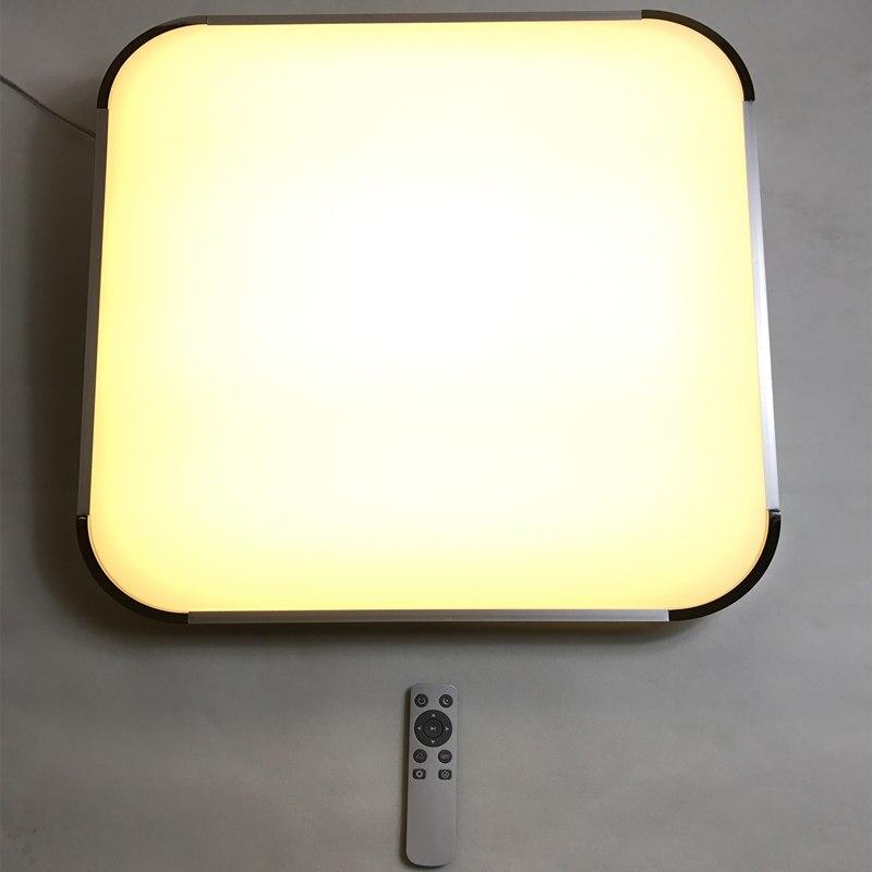 Modern 2.4G RF Remote Control Square Aluminum Acrylic LED Ceiling Lamp Cold White+Warm White Stepless Dimming LED Ceiling Light