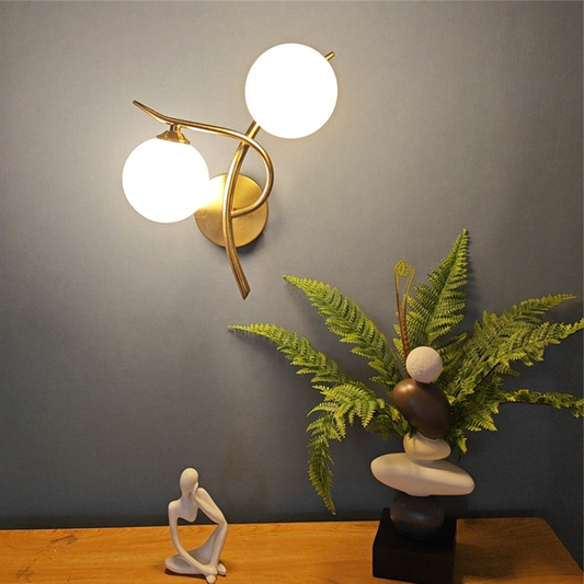 Nordic Modern Iron Wall Lamps LED Bedroom Bed Lamp Learning Corridor Room Indoor Wall Lights Glass Ball Decor Light Fixtures E27