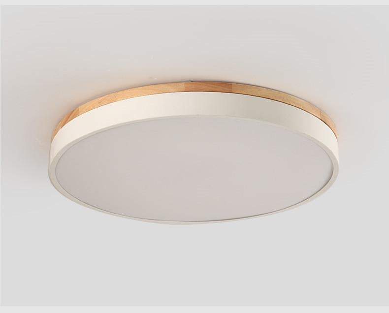 LED Ceiling Lights Round Wooden Base Modern Lamp Ironware and Acrylic Kitchen Bed Room Foyer Study LED Light Fixture